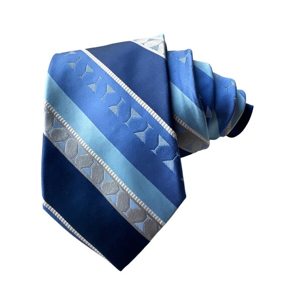 Nicole Miller NY Bartender All Silk Tie MARTINI Glass Blue Stripe Novelty 60" - Picture 9 of 9